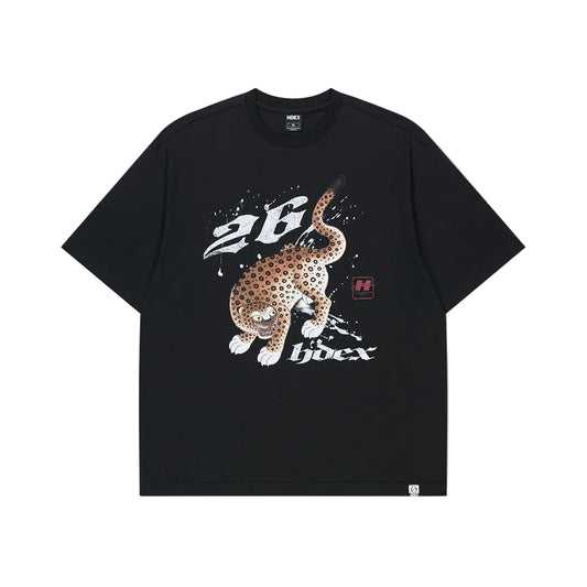 MINHWA 26 老虎印花純棉短袖上衣 黑色