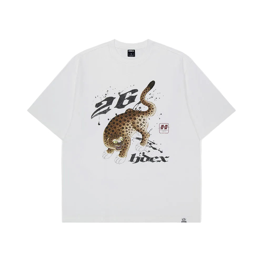 MINHWA 26 老虎印花純棉短袖上衣 白色