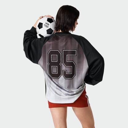 Stripe Jesrsey 漸層條紋運動長袖上衣 黑色(男女同款)