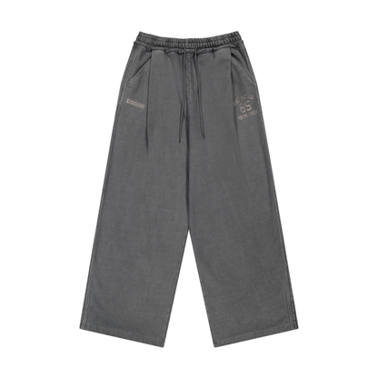 【早鳥優惠】Pigment Wide 水洗復古風寬鬆運動長褲 鐵灰色