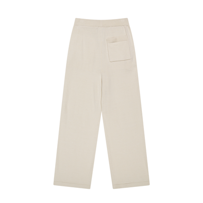 【早鳥優惠】Womens Knit 寬鬆針織長褲 象牙白