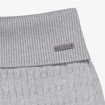 【早鳥優惠】Womens Cable 麻花針織修身喇叭褲 麻花灰