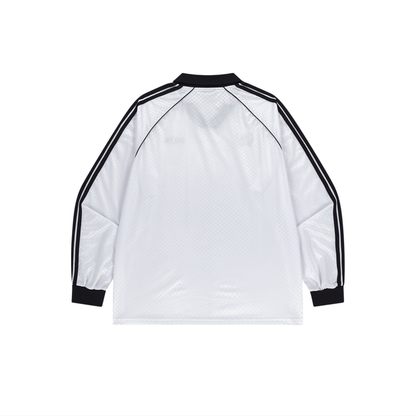 【早鳥優惠】Football Jersey 滾邊撞色長袖上衣 白色(男女同款)