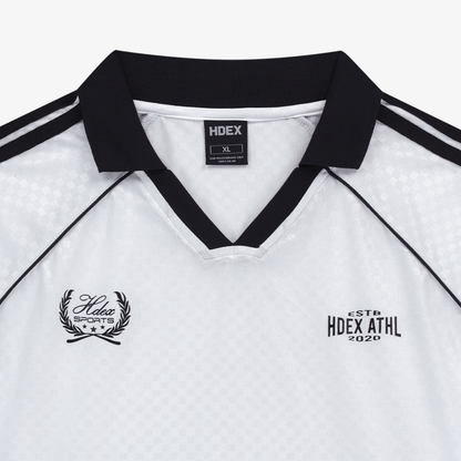 【早鳥優惠】Football Jersey 滾邊撞色長袖上衣 白色(男女同款)