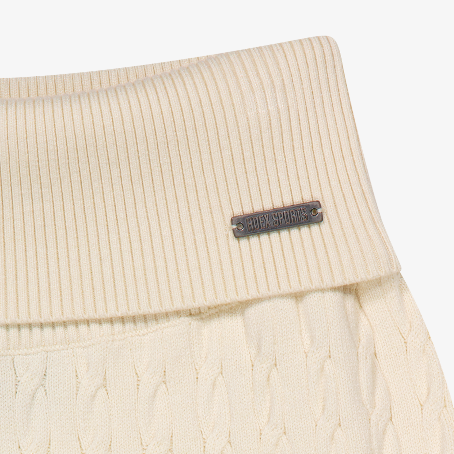 【早鳥優惠】Womens Cable 麻花針織修身喇叭褲 象牙白