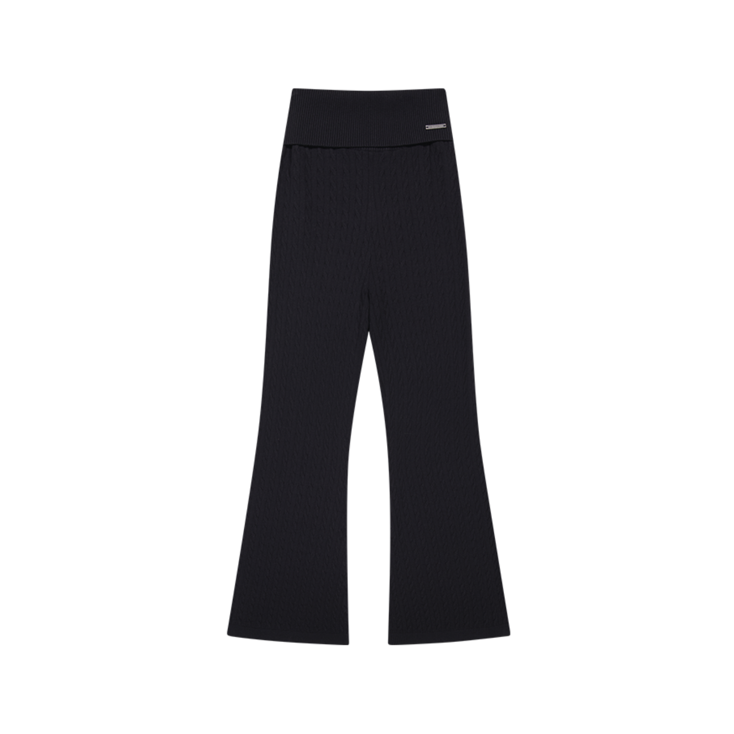 【早鳥優惠】Womens Cable 麻花針織修身喇叭褲 黑色