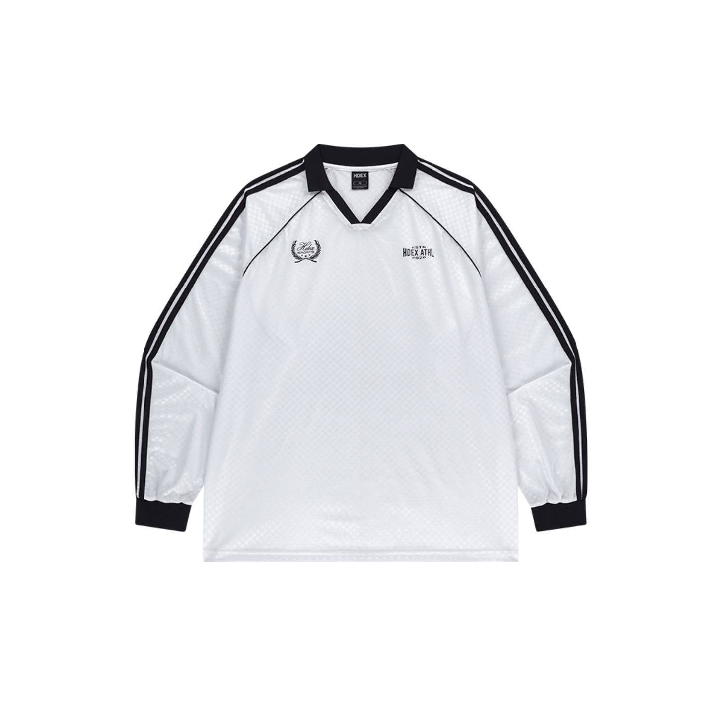 【早鳥優惠】Football Jersey 滾邊撞色長袖上衣 白色(男女同款)