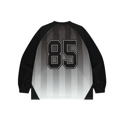 Stripe Jesrsey 漸層條紋運動長袖上衣 黑色(男女同款)