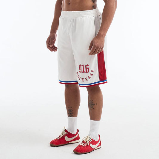 【新品早鳥優惠】916 Classic 滾邊撞色透氣籃球運動短褲 白色
