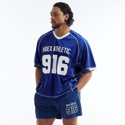 【新品早鳥優惠】916 Giant Fit 透氣網眼運動短袖上衣 藍色