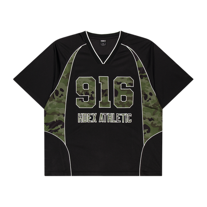 【新品早鳥優惠】Camo 916 迷彩拼接網眼短袖上衣 黑色