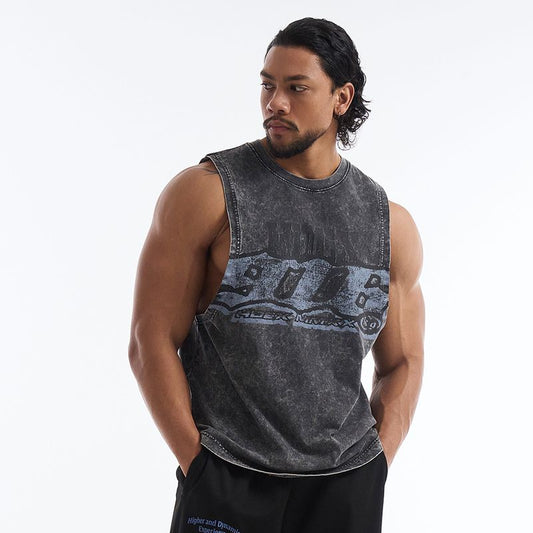 【新品早鳥優惠】Core Combi Faded 水洗復古削肩背心 鐵灰色