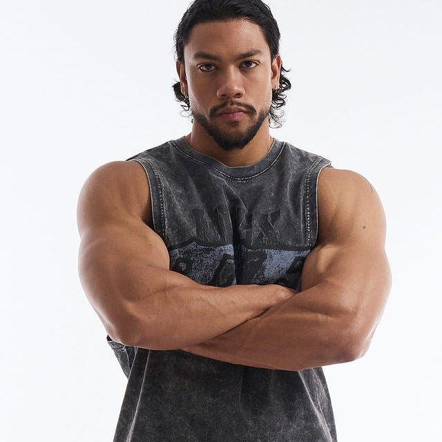 【新品早鳥優惠】Core Combi Faded 水洗復古削肩背心 鐵灰色