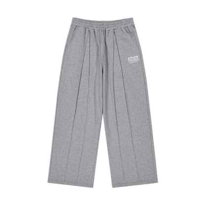 【新品早鳥優惠】Core Deep Tuck 壓線寬版運動長褲 麻花灰