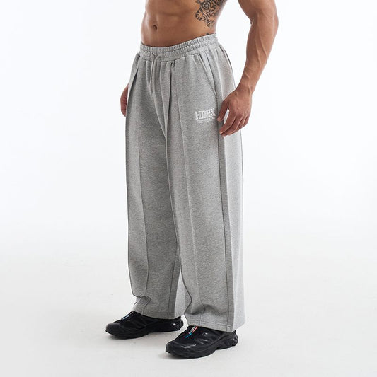 【新品早鳥優惠】Core Deep Tuck 壓線寬版運動長褲 麻花灰