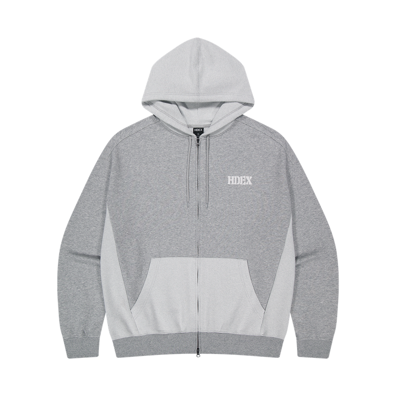 【新品早鳥優惠】Core Reverse Giant Fit撞色連帽拉鍊外套 麻花灰