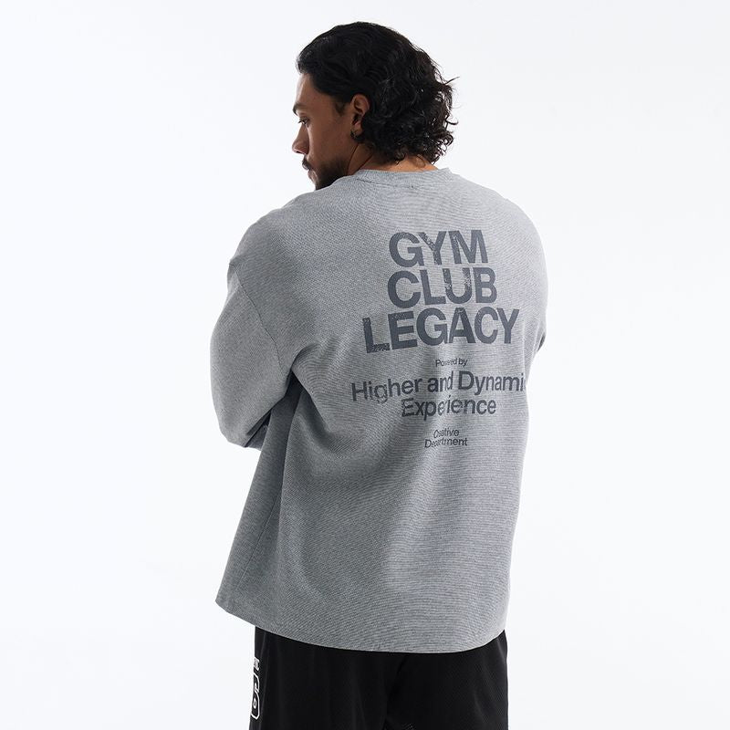 Core Giant Fit 華夫格休閒長袖上衣 混灰色