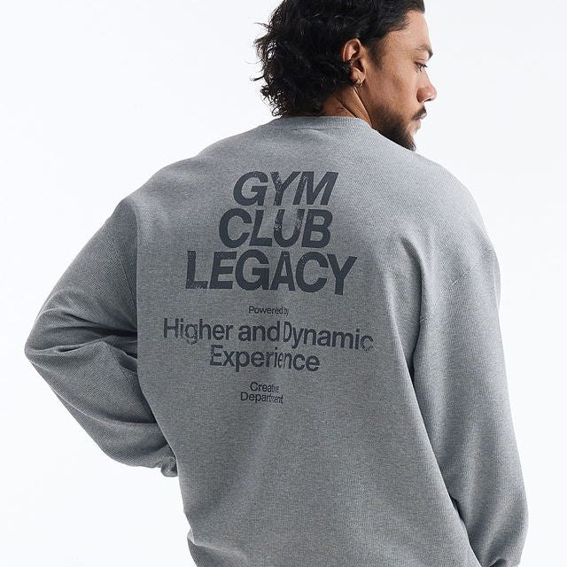 Core Giant Fit 華夫格休閒長袖上衣 混灰色