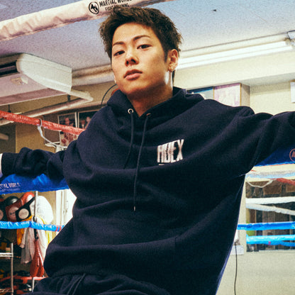 Crack Printed 運動連帽長袖上衣 深藍色