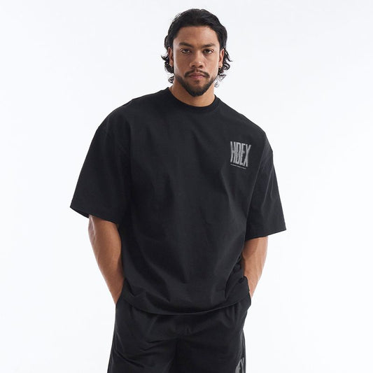 【新品早鳥優惠】Crack Printed Over Fit 休閒短袖上衣 黑色