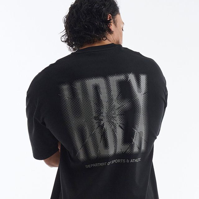 【新品早鳥優惠】Crack Printed Over Fit 休閒短袖上衣 黑色