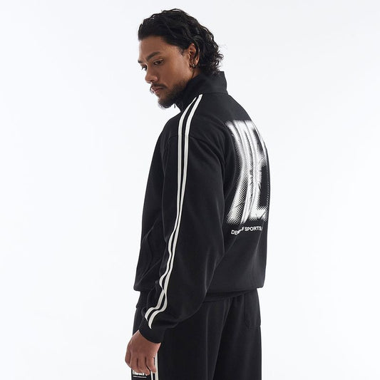 【新品早鳥優惠】Crack Printed 滾邊運動休閒外套 黑色