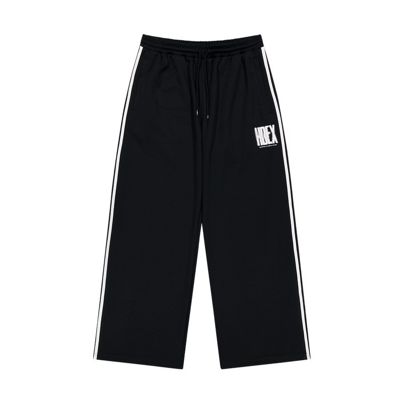 【新品早鳥優惠】Crack Prinred 滾邊運動長褲 黑色