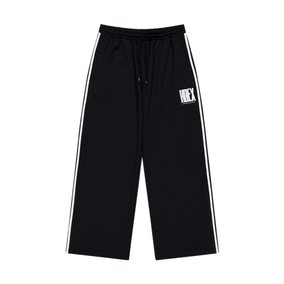 【新品早鳥優惠】Crack Prinred 滾邊運動長褲 黑色