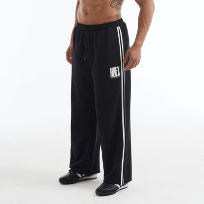 【新品早鳥優惠】Crack Prinred 滾邊運動長褲 黑色