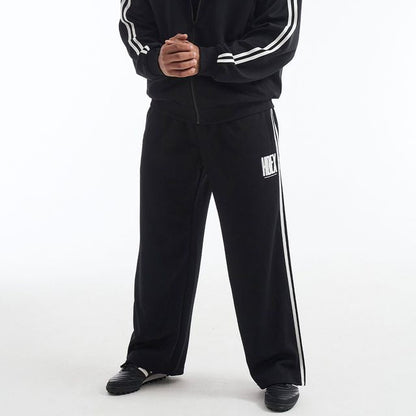 【新品早鳥優惠】Crack Prinred 滾邊運動長褲 黑色