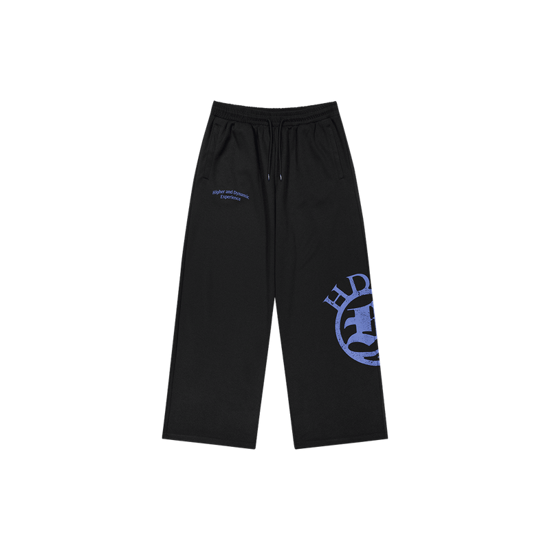 【新品早鳥優惠】Crown Giant Fit 透氣寬版運動長褲 黑色