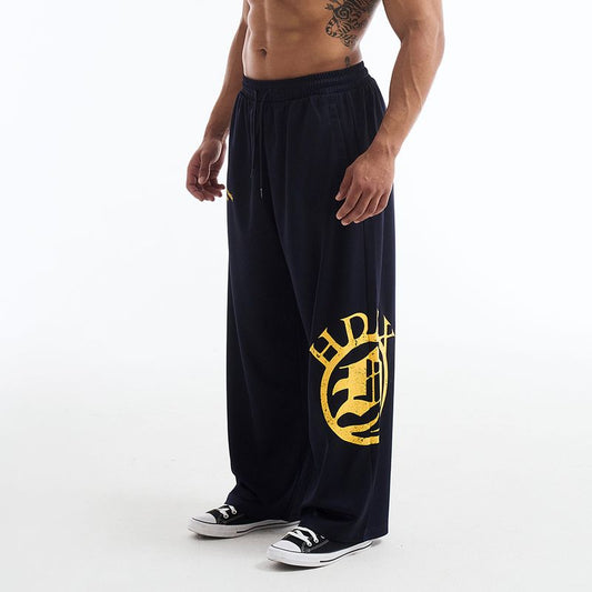 【新品早鳥優惠】Crown Giant Fit 透氣寬版運動長褲 海軍藍