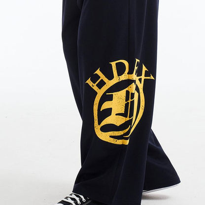 【新品早鳥優惠】Crown Giant Fit 透氣寬版運動長褲 海軍藍