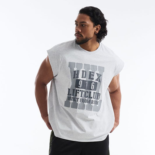 【新品早鳥優惠】Lift Cap 復古純棉運動背心 麻灰白