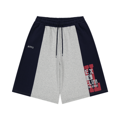 【新品早鳥優惠】Lift Damage 撞色拼接百慕達運動短褲 麻花灰