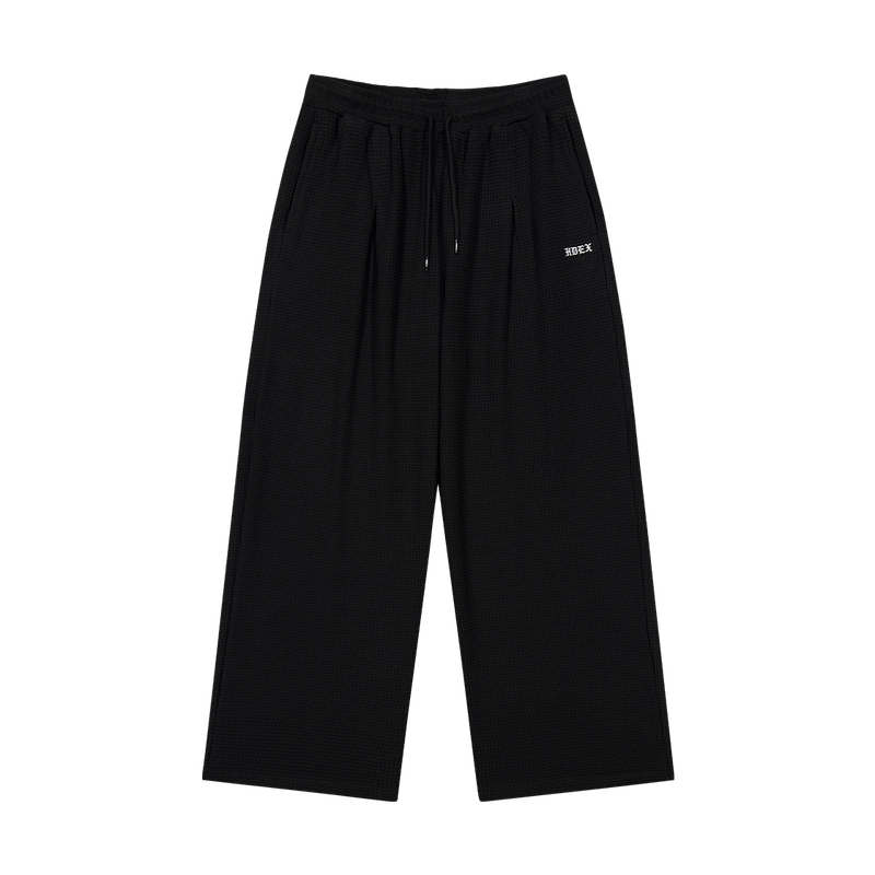 【新品早鳥優惠】Low Pintuck 華夫格透氣運動長褲 黑色(男女同款)