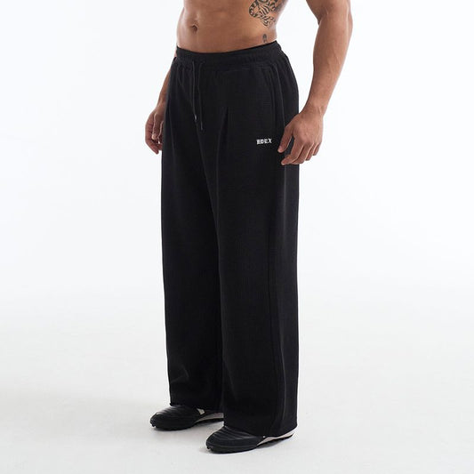 【新品早鳥優惠】Low Pintuck 華夫格透氣運動長褲 黑色(男女同款)