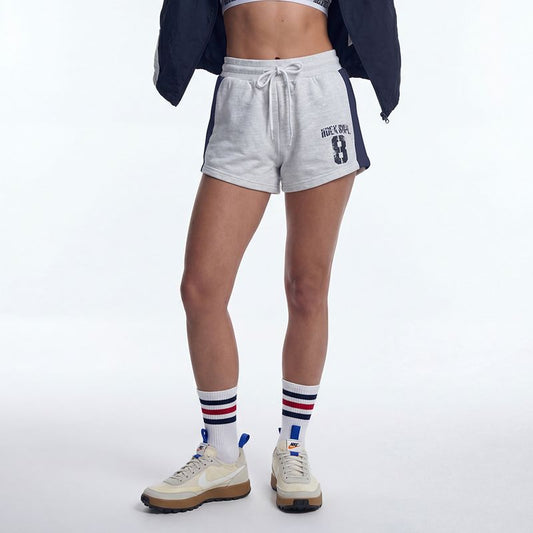 【新品早鳥優惠】Number 8 滾邊撞色修身休閒短褲 麻灰白