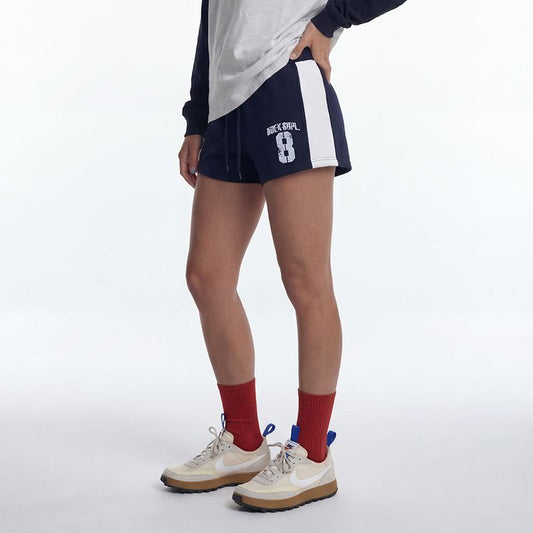 【新品早鳥優惠】Number 8 滾邊撞色修身休閒短褲 海軍藍