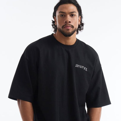 【新品早鳥優惠】Textured Giant Fit 華夫格短袖上衣 黑色