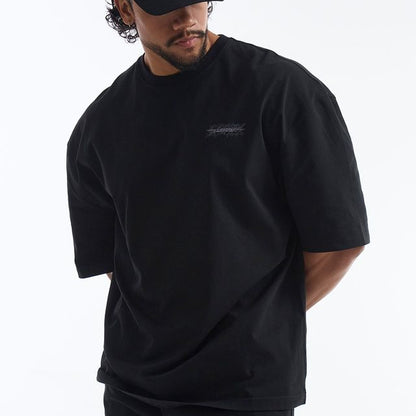 【新品早鳥優惠】Wild Letter Giant Fit 純棉短袖上衣 黑色