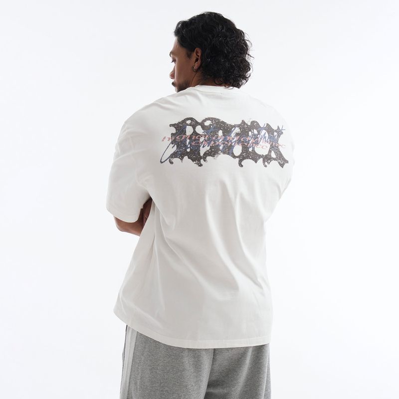 Wild Letter Giant Fit 純棉短袖上衣 白色