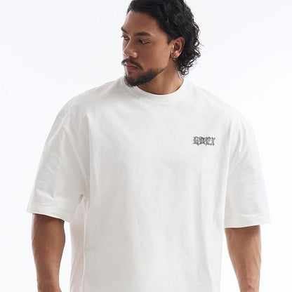 Wild Letter Giant Fit 純棉短袖上衣 白色