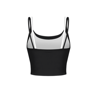 【早鳥優惠】Womens Support Piping 滾邊假兩件運動背心 黑色