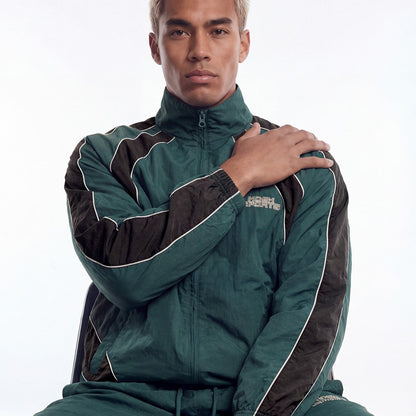【新品早鳥優惠】Color Summit Piping 滾邊撞色防風夾克 綠色(男女同款)