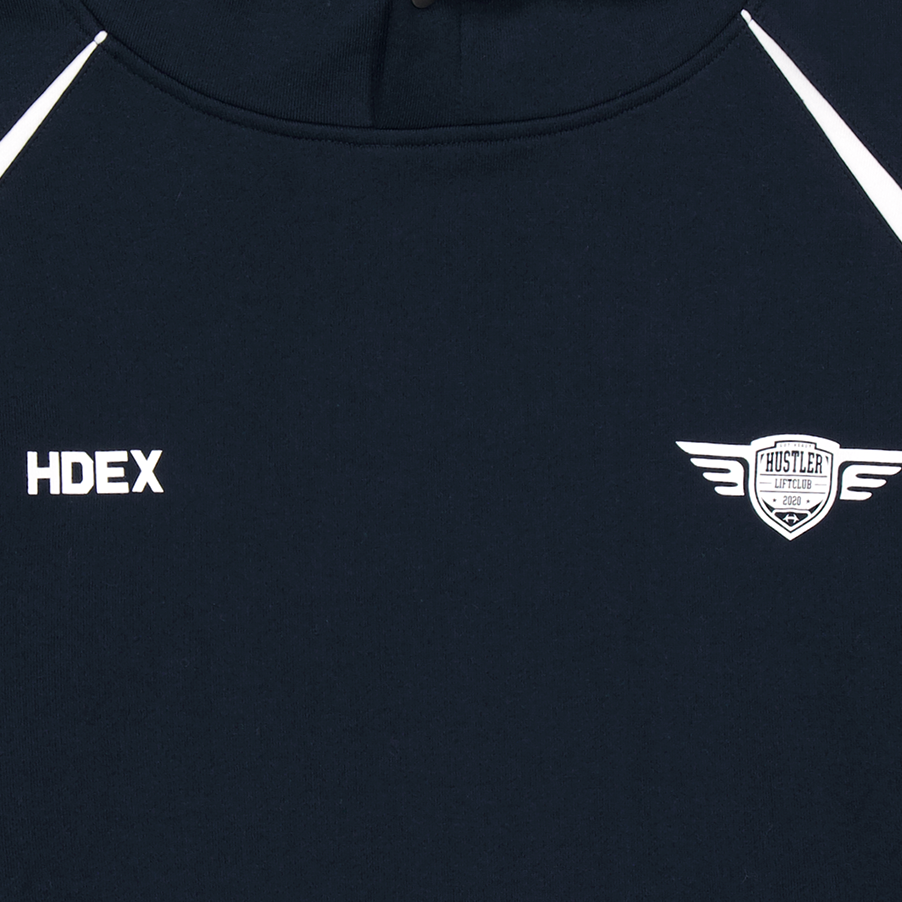 【早鳥優惠】Winged Logo Color Block 滾邊運動連帽上衣 深藍色(男女同款)