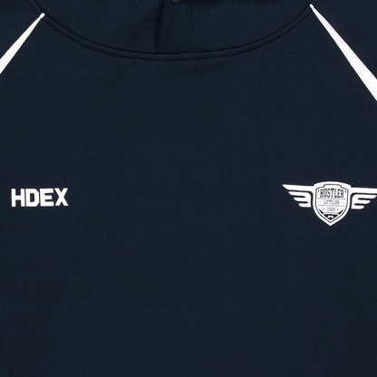 【早鳥優惠】Winged Logo Color Block 滾邊運動連帽上衣 深藍色(男女同款)