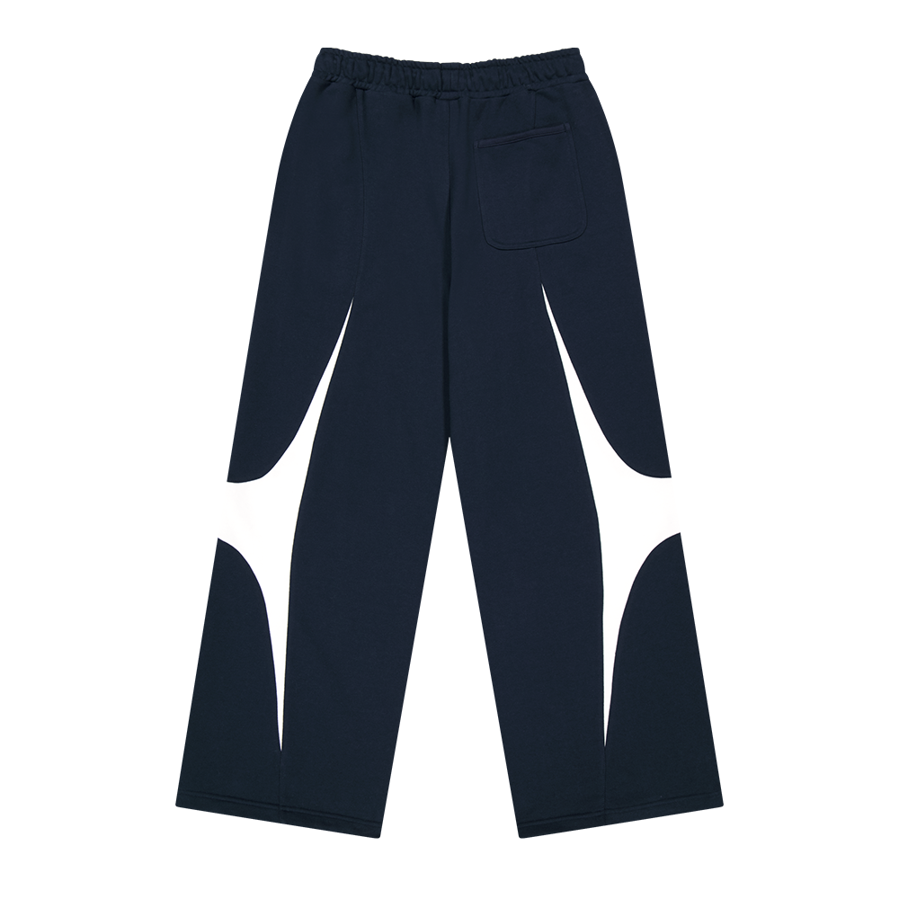 【早鳥優惠】Winged Logo Color Block 寬鬆運動長褲 深藍色(男女同款)