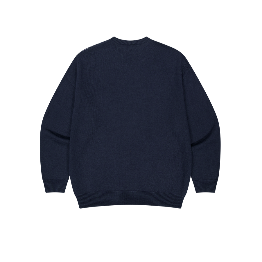 【早鳥優惠】Over Fit Ski  混羊毛針織毛衣 深藍色(男女同款)