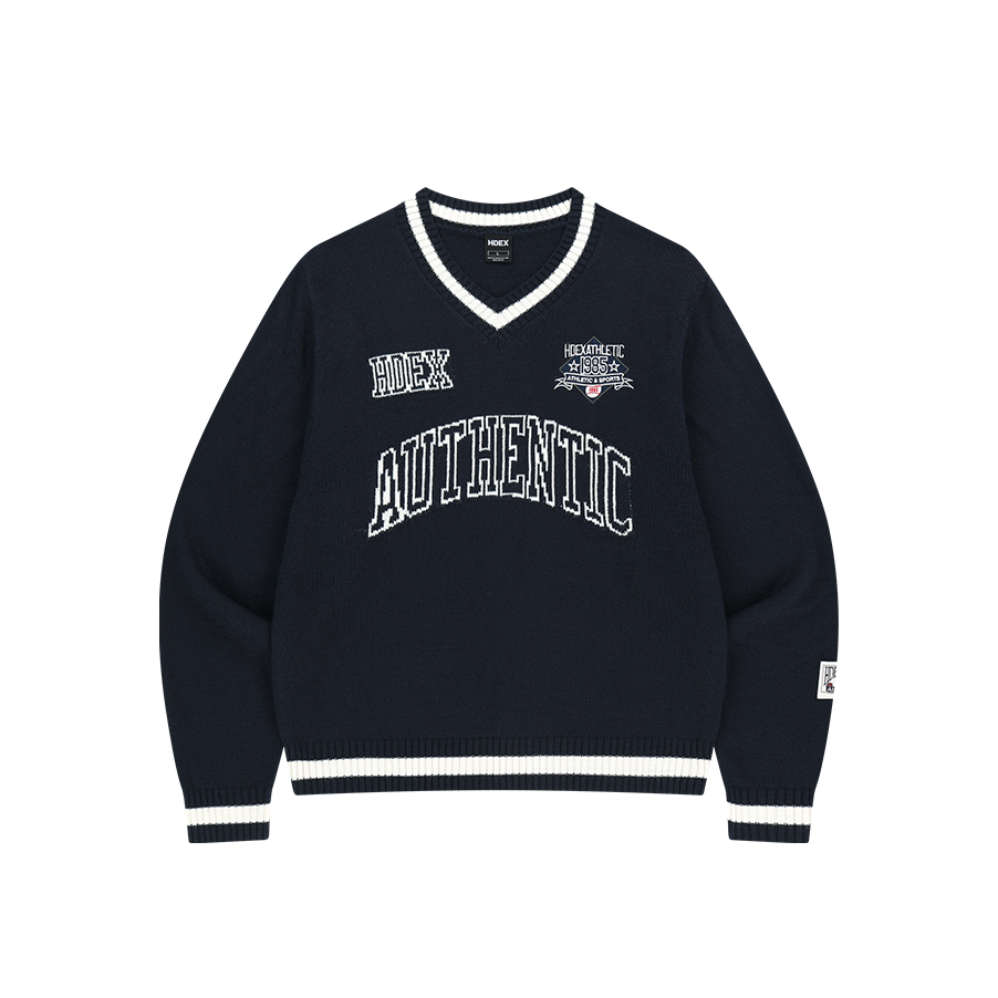 【早鳥優惠】Womens Rugby 混羊毛針織毛衣 深藍色